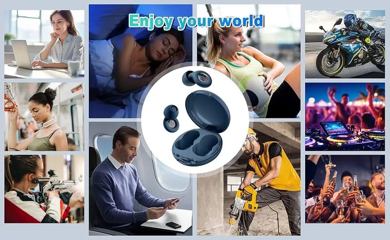 Silicone Ear Plugs for Sleeping & Swimming - Noise Reduction Waterproof Earbuds with Storage Bag, Reusable & Comfortable for Travel, Study, and Rest showcase 5