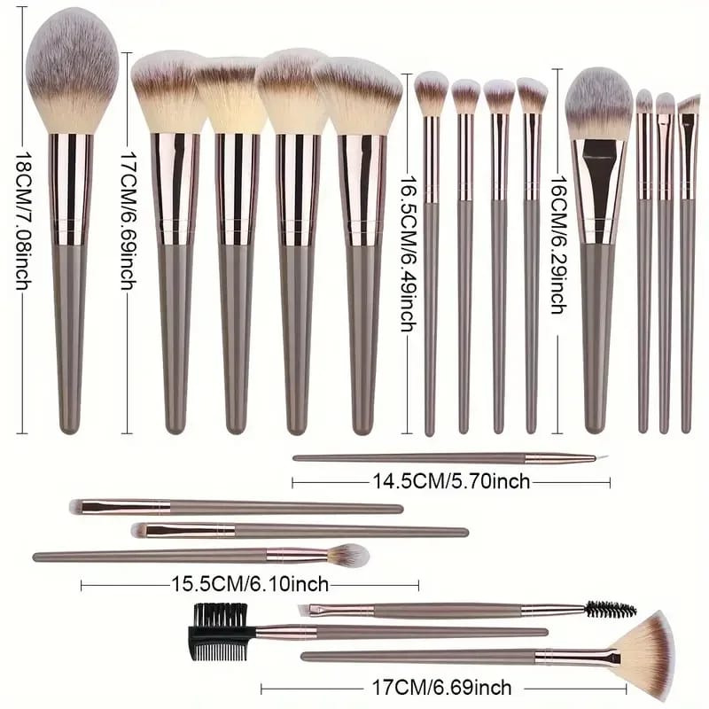 Professional 3-20PCS Makeup Brush Set for Women - Soft Fluffy Nylon Kabuki Foundation, Eyeshadow, Concealer, Blending, Blush Beauty Tools with ABS Plastic Handles showcase 1