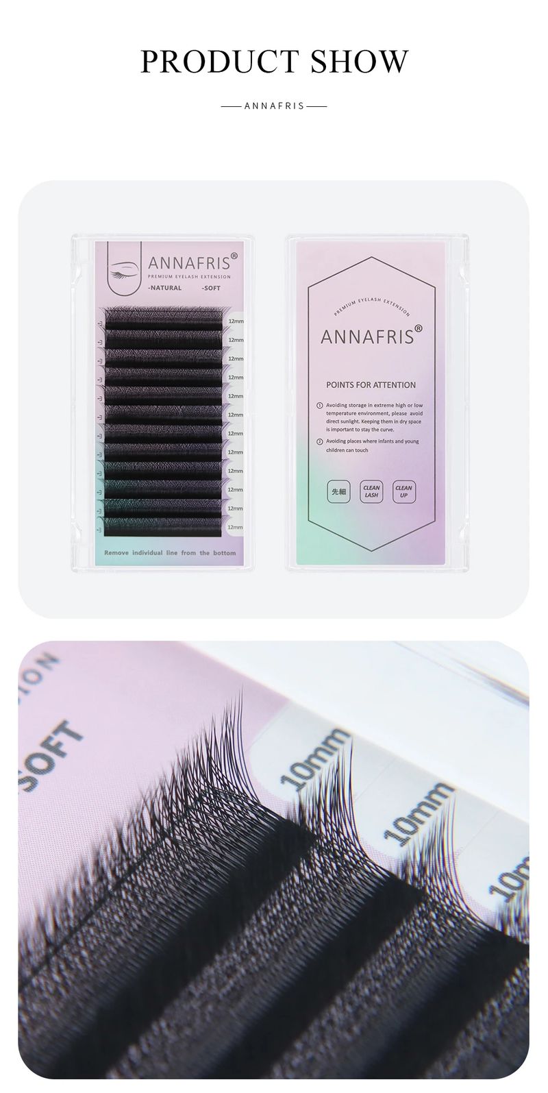ANNAFRIS Premade Volume Fan YY 3D 4D 5D W-Shaped Eyelash Extensions - Natural Soft Full Dense Mink Lashes for Professional Salon Use showcase 4