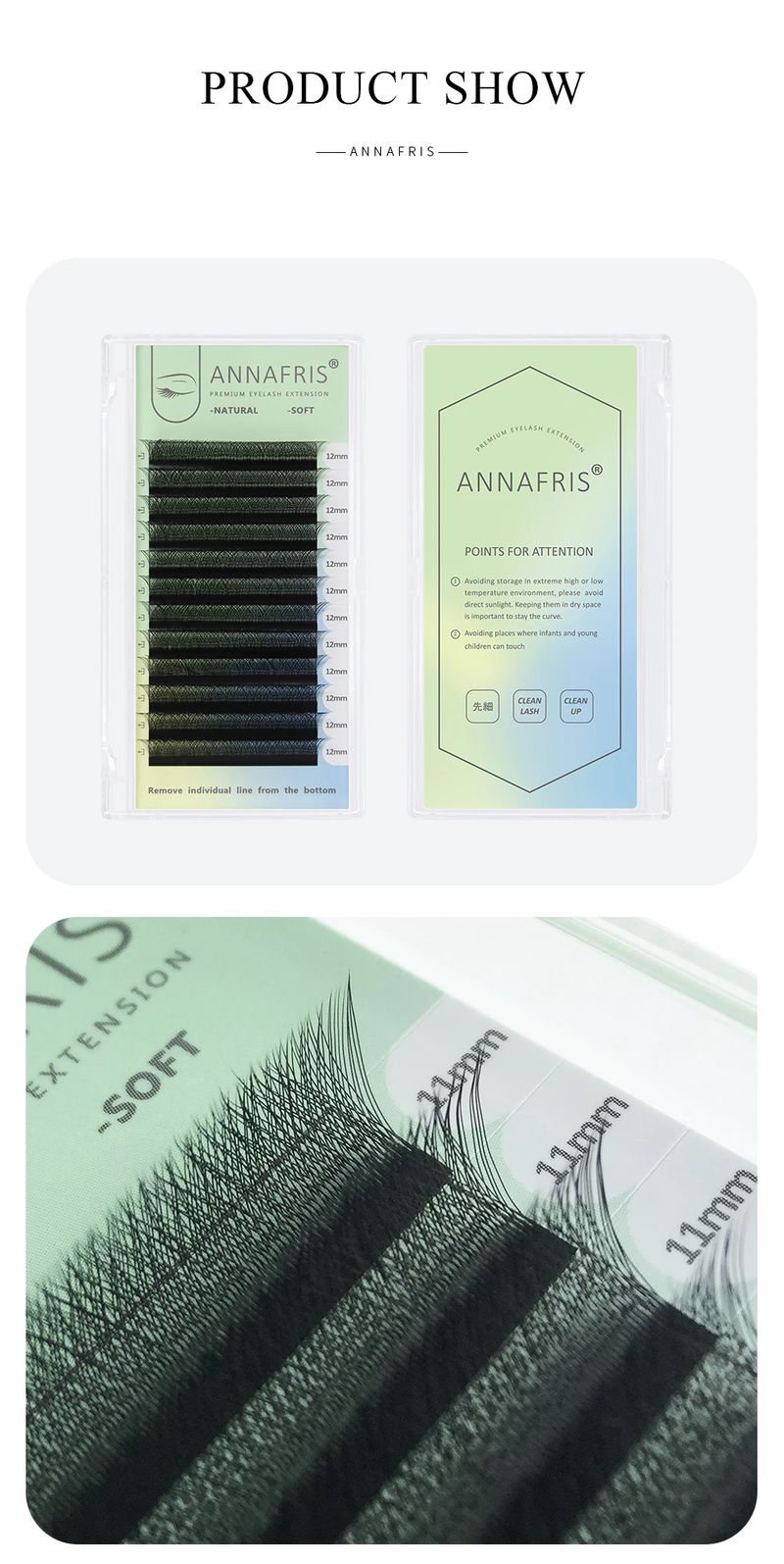 ANNAFRIS Premade Volume Fan YY 3D 4D 5D W-Shaped Eyelash Extensions - Natural Soft Full Dense Mink Lashes for Professional Salon Use showcase 3