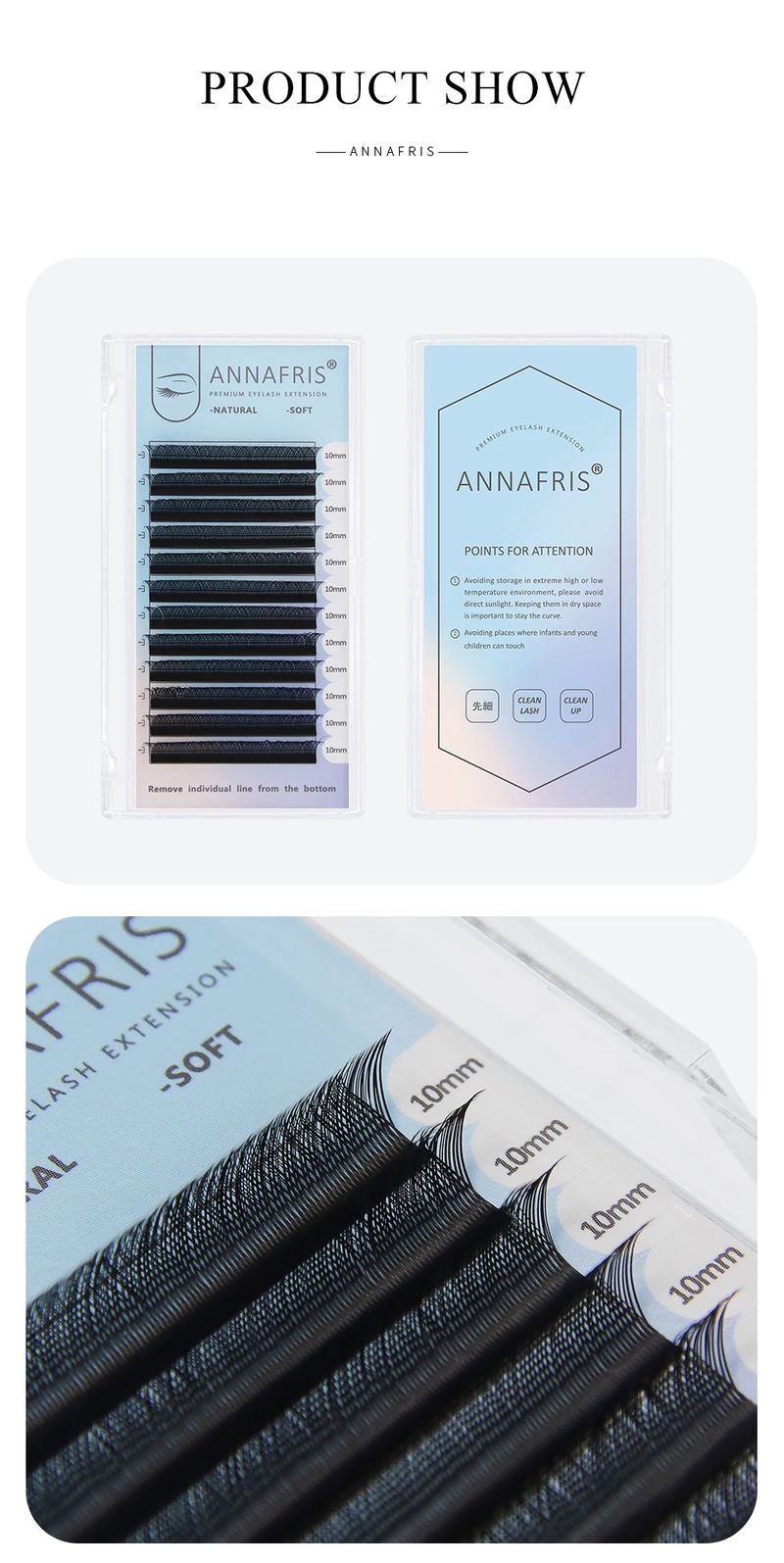 ANNAFRIS Premade Volume Fan YY 3D 4D 5D W-Shaped Eyelash Extensions - Natural Soft Full Dense Mink Lashes for Professional Salon Use showcase 2