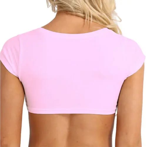 Women's Sexy Solid Crop Tank Top - Harajuku Korean Style Short Sleeve Club Party Summer Vest showcase 3