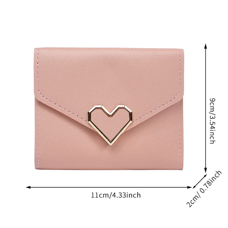 Cute Heart Buckle Mini Coin Purse for Women & Girls - Korean Style Small Wallet for Students, Ladies, and Everyday Use showcase 1