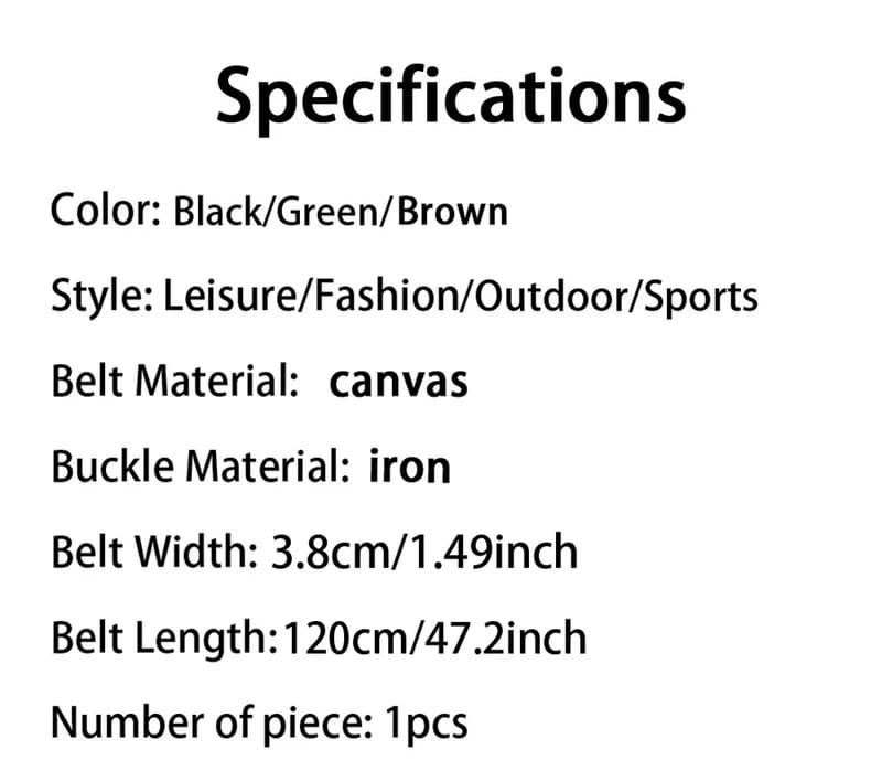 Men's & Women's Fashion Canvas Belt - Adjustable Breathable Outdoor Tactical Waist Belt for Jeans & Trousers showcase 1