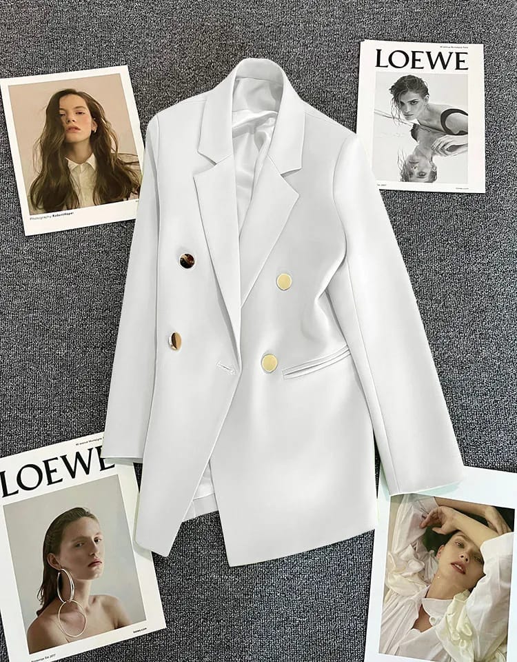 Women's Elegant Single Button Blazer 2023 Autumn/Winter Slim Fit Stylish Jacket Coat, Long Sleeve Chic Office Lady Casual Tops showcase 4