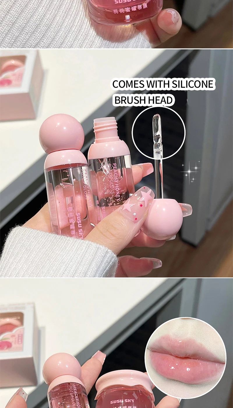 SUSU SKY Peach Honey Jar Lip Makeup Kit - Moisturizing & Nourishing Lip Care Set for Soft, Hydrated Lips showcase 2