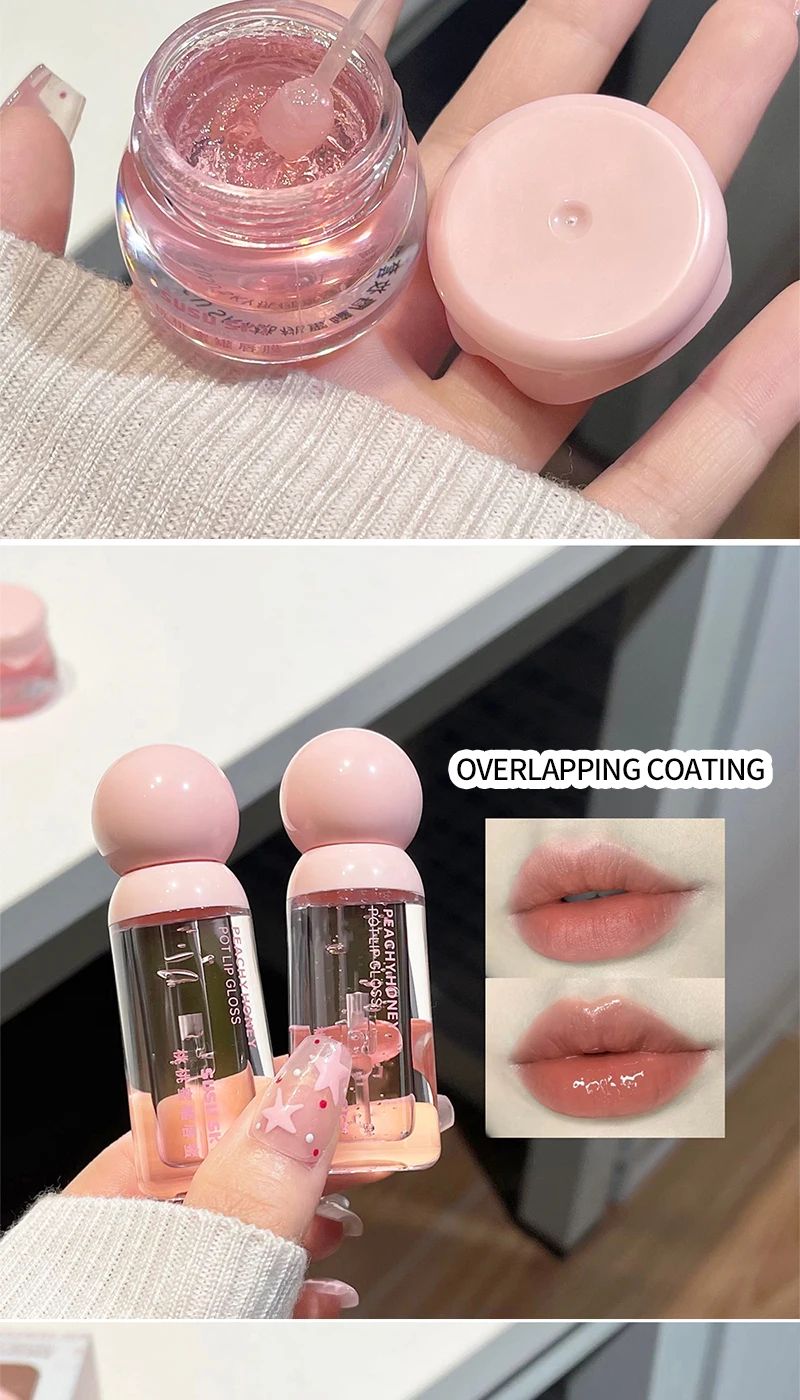 SUSU SKY Peach Honey Jar Lip Makeup Kit - Moisturizing & Nourishing Lip Care Set for Soft, Hydrated Lips showcase 4