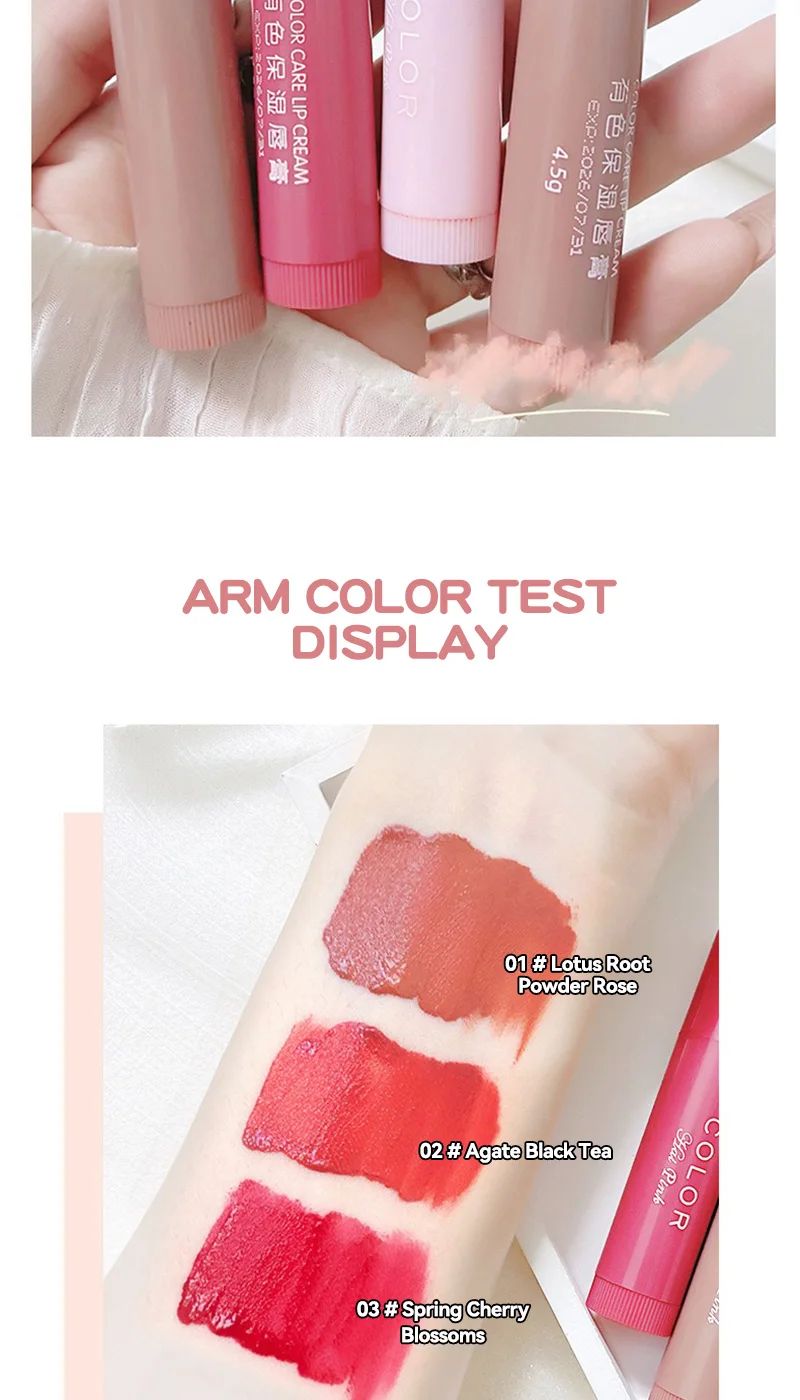 HAIPINK 3-Piece Tinted Moisturizing Lip Balm Set - Hydrating, Fade Lip Lines, Prevent Chapping, Natural Color for Daily Use showcase 4