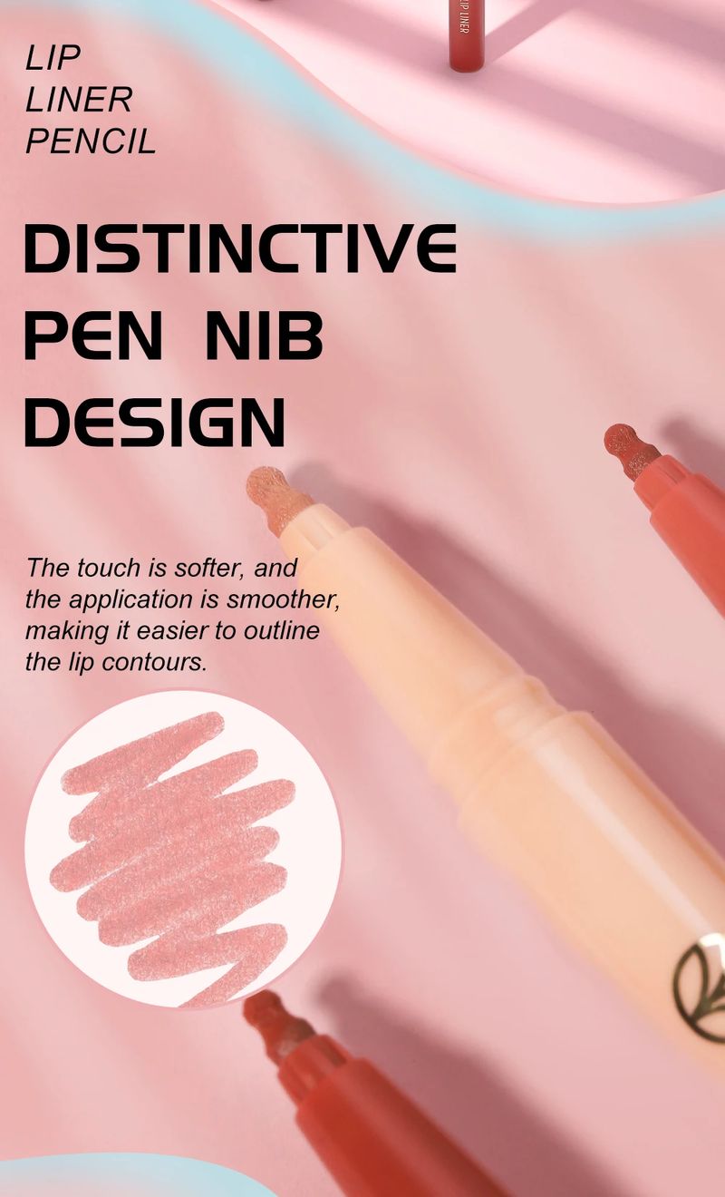 12 Color Matte Liquid Lipliner Set - Waterproof Fog Surface Lip Glaze with Sponge Gourd Head Applicator for Natural Red Tones showcase 2