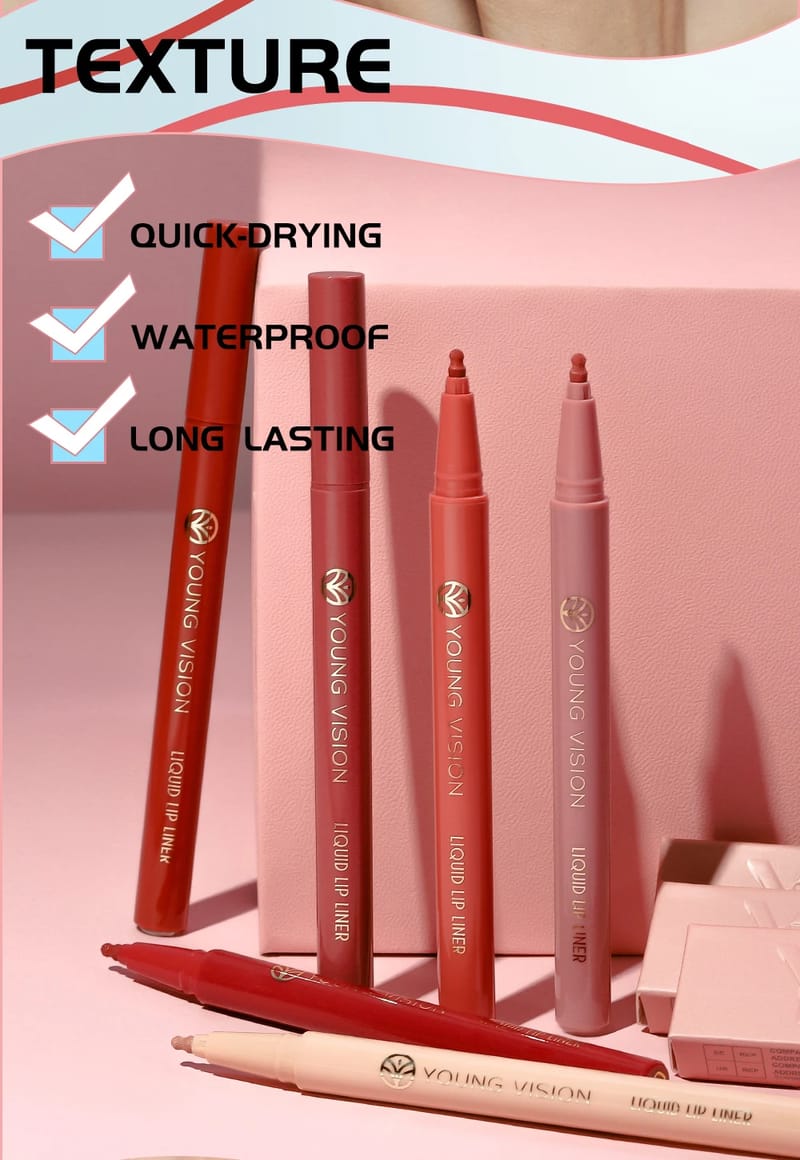 12 Color Matte Liquid Lipliner Set - Waterproof Fog Surface Lip Glaze with Sponge Gourd Head Applicator for Natural Red Tones showcase 4