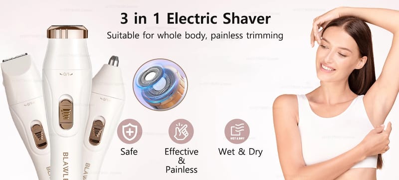 Women's Electric Shaver & Bikini Trimmer - Portable Painless Epilator for Face, Underarms, Legs - Gentle Hair Removal for Ladies showcase 1