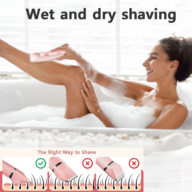 Women's Waterproof Electric Shaver & Bikini Trimmer - Dual Head, Painless Body Hair Removal for Legs, Underarms, Face - 3/6mm Comb Guide, USB Rechargeable showcase 3