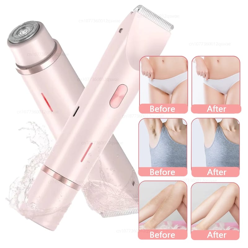 Women's Waterproof Electric Shaver & Bikini Trimmer - Dual Head, Painless Body Hair Removal for Legs, Underarms, Face - 3/6mm Comb Guide, USB Rechargeable showcase 4
