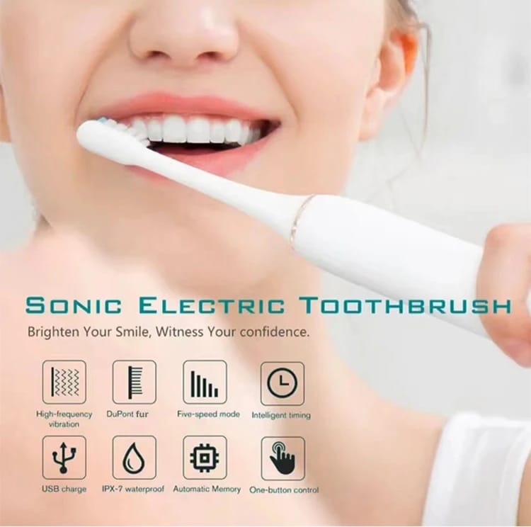 Electric Ultrasonic Toothbrush with 6 Speed Modes, USB Charging, Waterproof Design - Ideal for Adults & Couples showcase 2