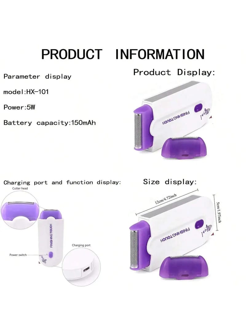 Professional Electric Hair Removal Shaver for Women - Full Body, Face, Bikini, Legs, Hands - Gentle & Painless Epilator Device showcase 2