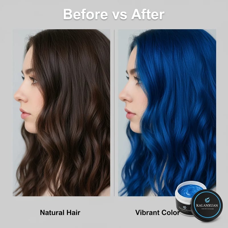 Temporary Teal Hair Color Wax for Kids & Adults - Instant Non-Toxic Hair Dye Cream for Fun Styles showcase 2