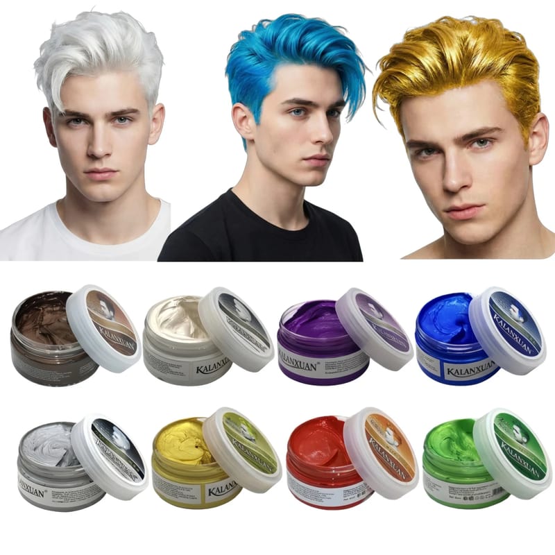 Temporary Teal Hair Color Wax for Kids & Adults - Instant Non-Toxic Hair Dye Cream for Fun Styles showcase 5