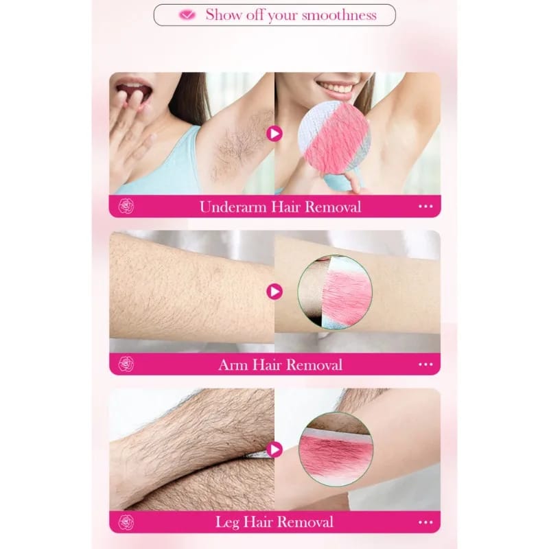 10PCS 20 Sides Aloe Wax Strips for Gentle Body Hair Removal - Smooth Skin Up to 4 Weeks, Nonwoven Fabric for Legs, Underarms, Arms, Face - Easy Cold Wax Application showcase 2