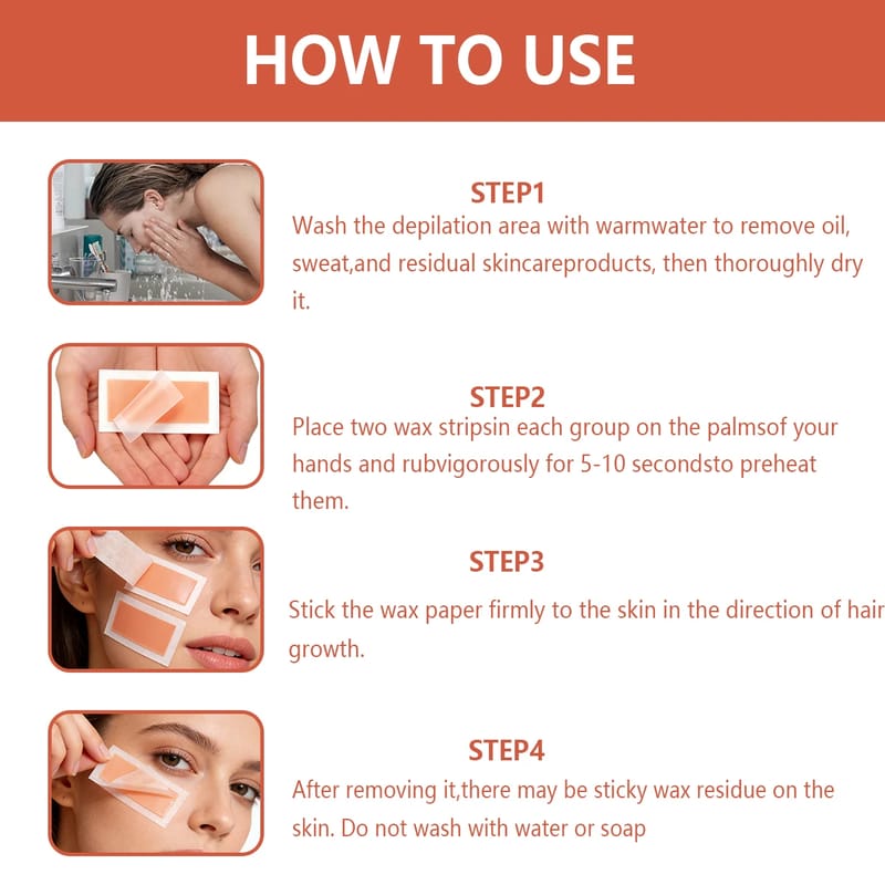 Natural Beeswax Hair Removal Wax Strips - Gentle, Chemical-Free Formula for Sensitive Skin - Face, Lip, Body Waxing - Easy Home Use showcase 4