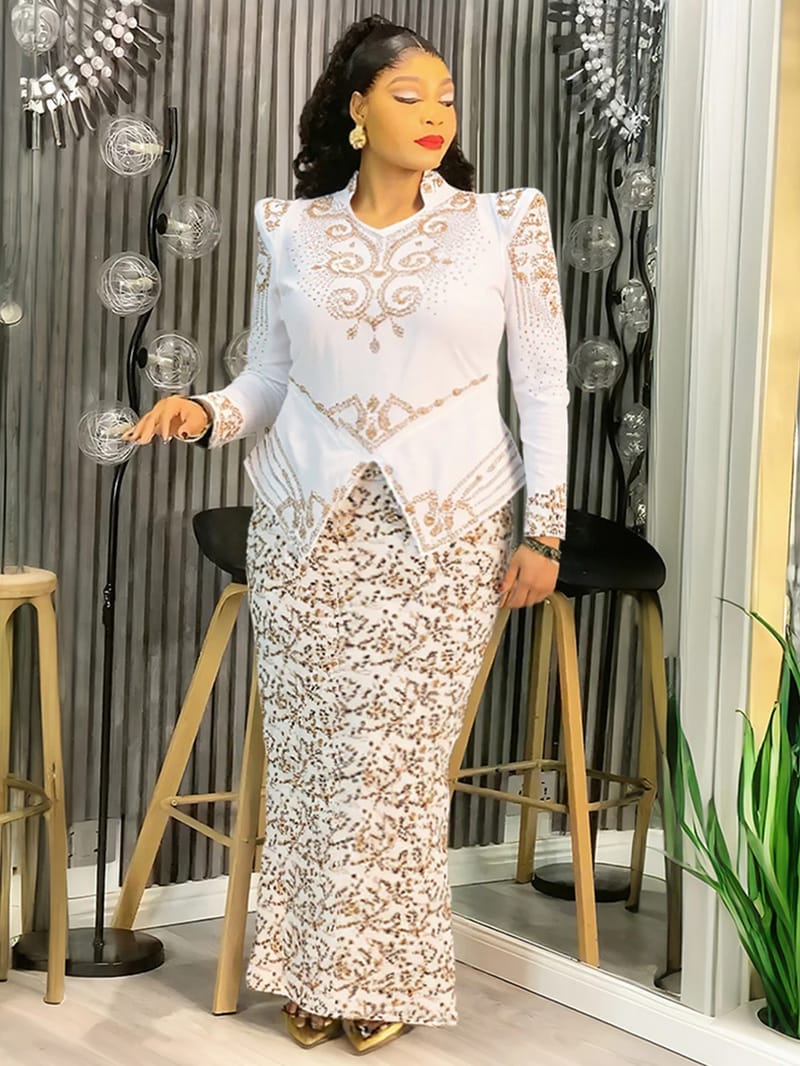 Luxury African Ankara Dashiki Maxi Dress for Women - Elegant Long Sleeve Wedding Party Gown, Plus Size Fashion Apparel showcase 4