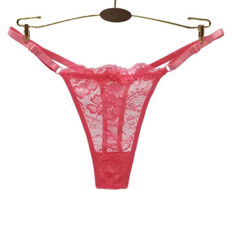 3PCS Women's Sexy Lace Thong Panties - Adjustable Low Waist Transparent T-back Underwear for Ladies showcase 4