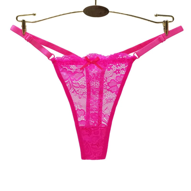 3PCS Women's Sexy Lace Thong Panties - Adjustable Low Waist Transparent T-back Underwear for Ladies showcase 5