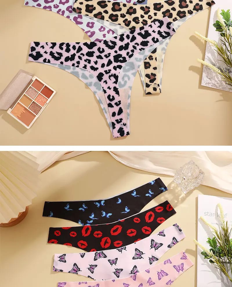 3PCS Sexy G-String Thongs for Women, Colorful Bikini Style T-Back Panties, Seamless Low Waist Intimates, Comfortable Lady Underwear showcase 4