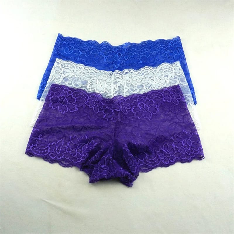 3pcs Women's Silk Boyshorts Transparent Panties Lingerie - Comfortable & Stylish Ladies Underwear Shorts (M-XXL) showcase 4