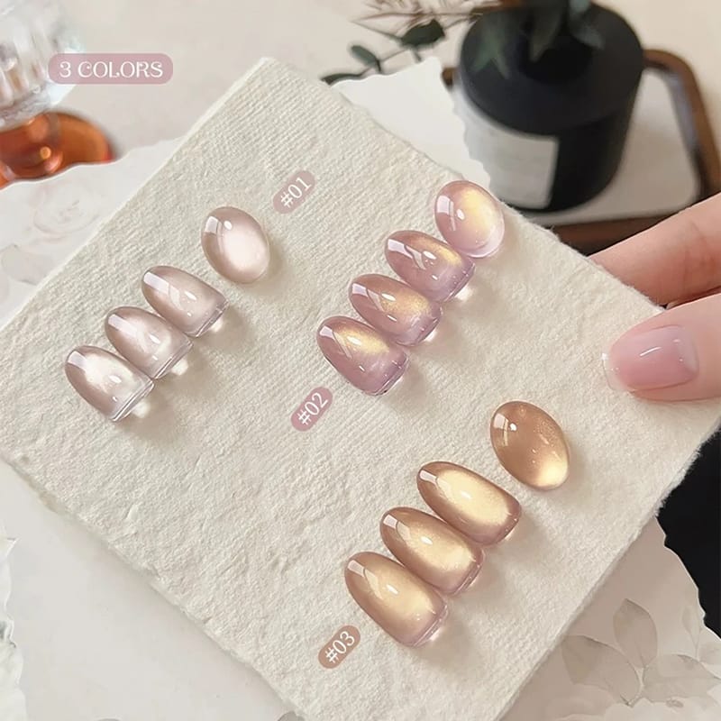 SHAKA 1-16pcs Pure Lust Golden Light Heroine Cat Eye Gel Nail Polish - Whitening Ice Transparent Autumn Collection for Professional Nail Art showcase 3