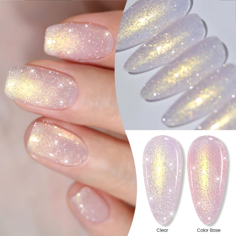 BORN PRETTY Dream Pink Aurora Glitter Gel Nail Polish - 10ml Sparking Shine, Soak-Off Semi-Permanent UV/LED Formula for Professional Manicure at Home showcase 3