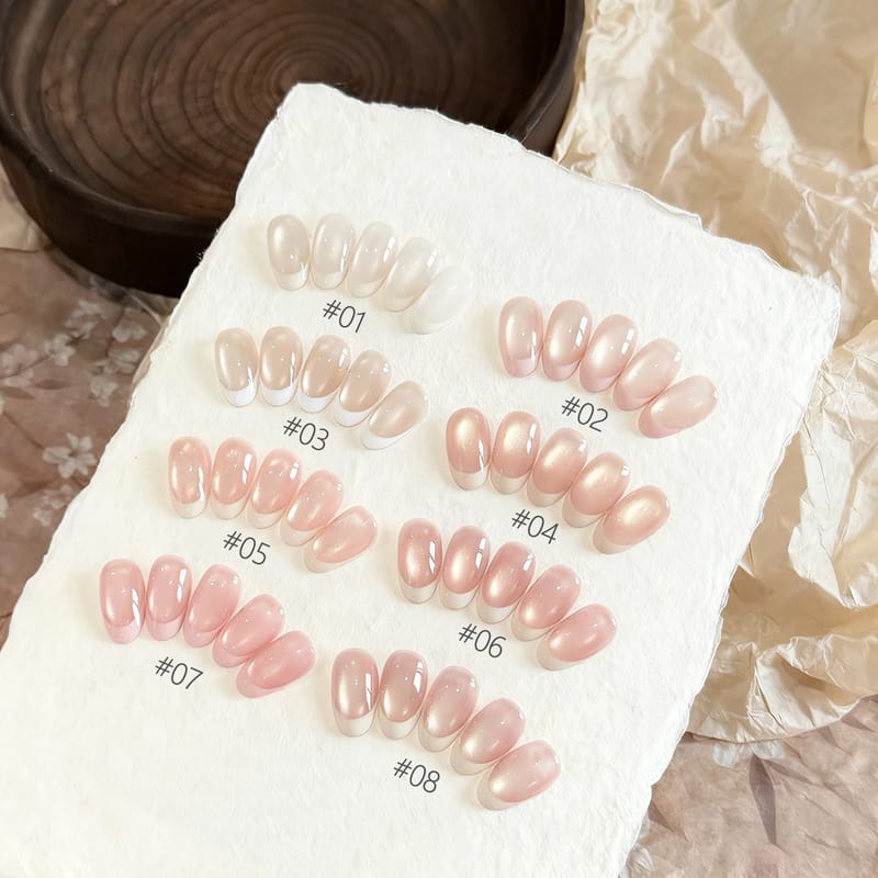 10ML Moonlight Ballet Magnet Cat Eye Nail Polish Gel - Nude Pink Style with Gold Glass Beads for Stunning Cat Eye Effect showcase 5