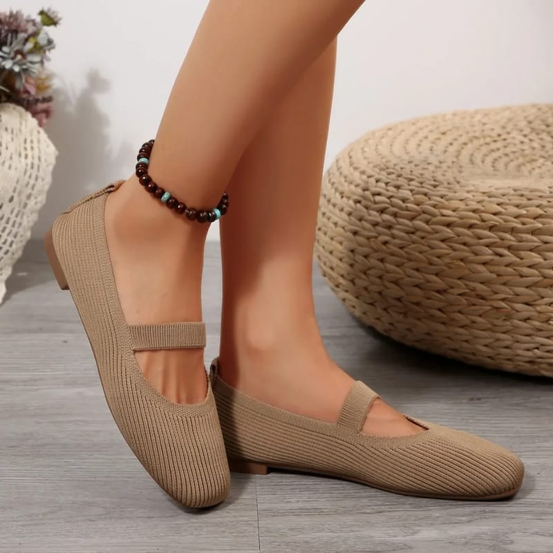 Women's Casual Knitted Ballet Flats - Comfortable Anti-slip Strap Loafers, Lightweight Mary Jane Sneakers for Daily Walking showcase 5