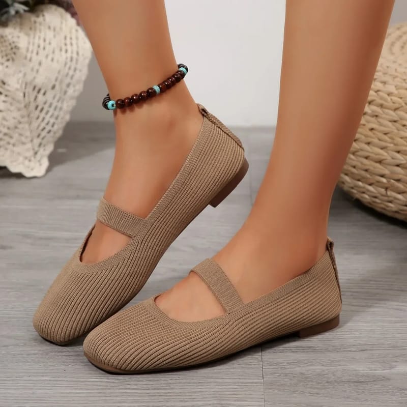 Women's Casual Knitted Ballet Flats - Comfortable Anti-slip Strap Loafers, Lightweight Mary Jane Sneakers for Daily Walking showcase 3