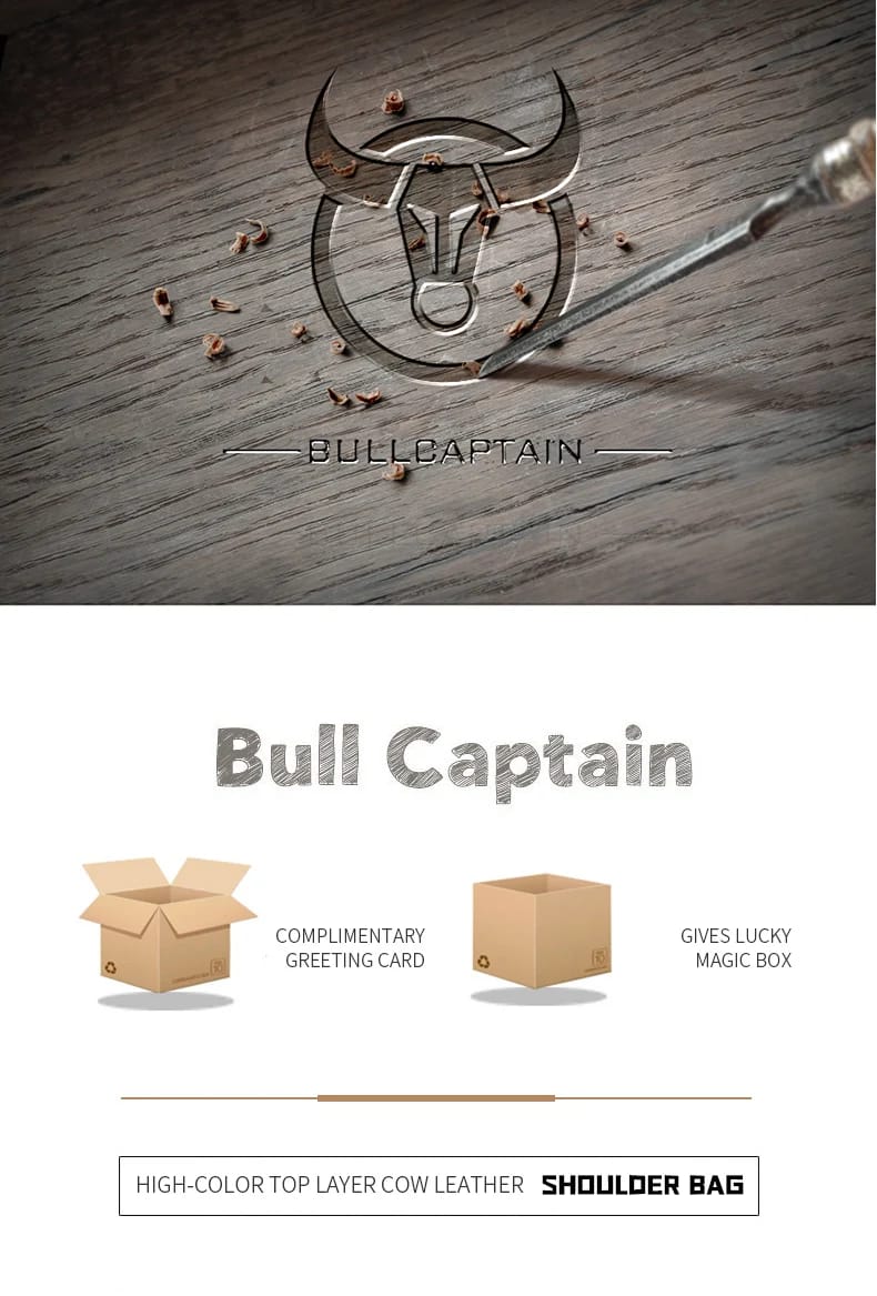 BULLCAPTAIN Men's Genuine Leather Shoulder Bag, Retro Casual Crossbody Messenger Bag, Multifunctional 7.9-inch Tablet Handbag, Durable Cowhide for Daily Use showcase 2