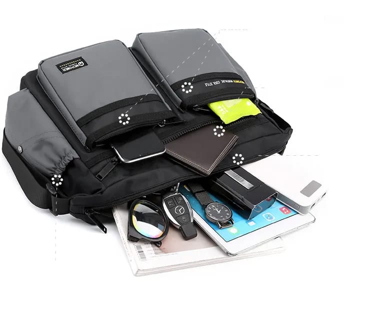 Men's Luxury Nylon Crossbody Messenger Bag - Multi-Layer Pocket Design, Large Capacity, Waterproof, Casual Fashion Shoulder Bag for Travel & Daily Use showcase 5