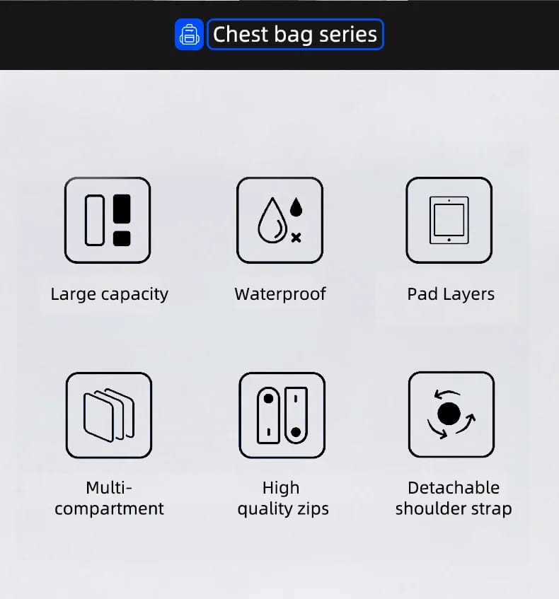 HcanKcan Men's Fashion Crossbody Bag - Waterproof USB Shoulder Sling Chest Pack for Travel & Sport, Fits 9.7" iPad showcase 5