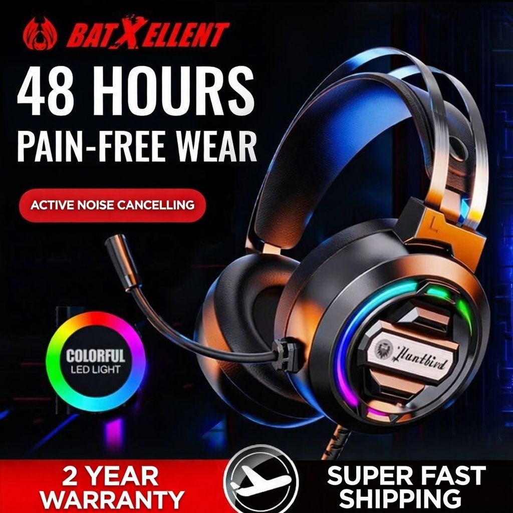 Cute Pink Cat Ear Gaming Headset Over-Ear Wired Headphones with Microphone for PC, Mobile, Streaming, and Esports