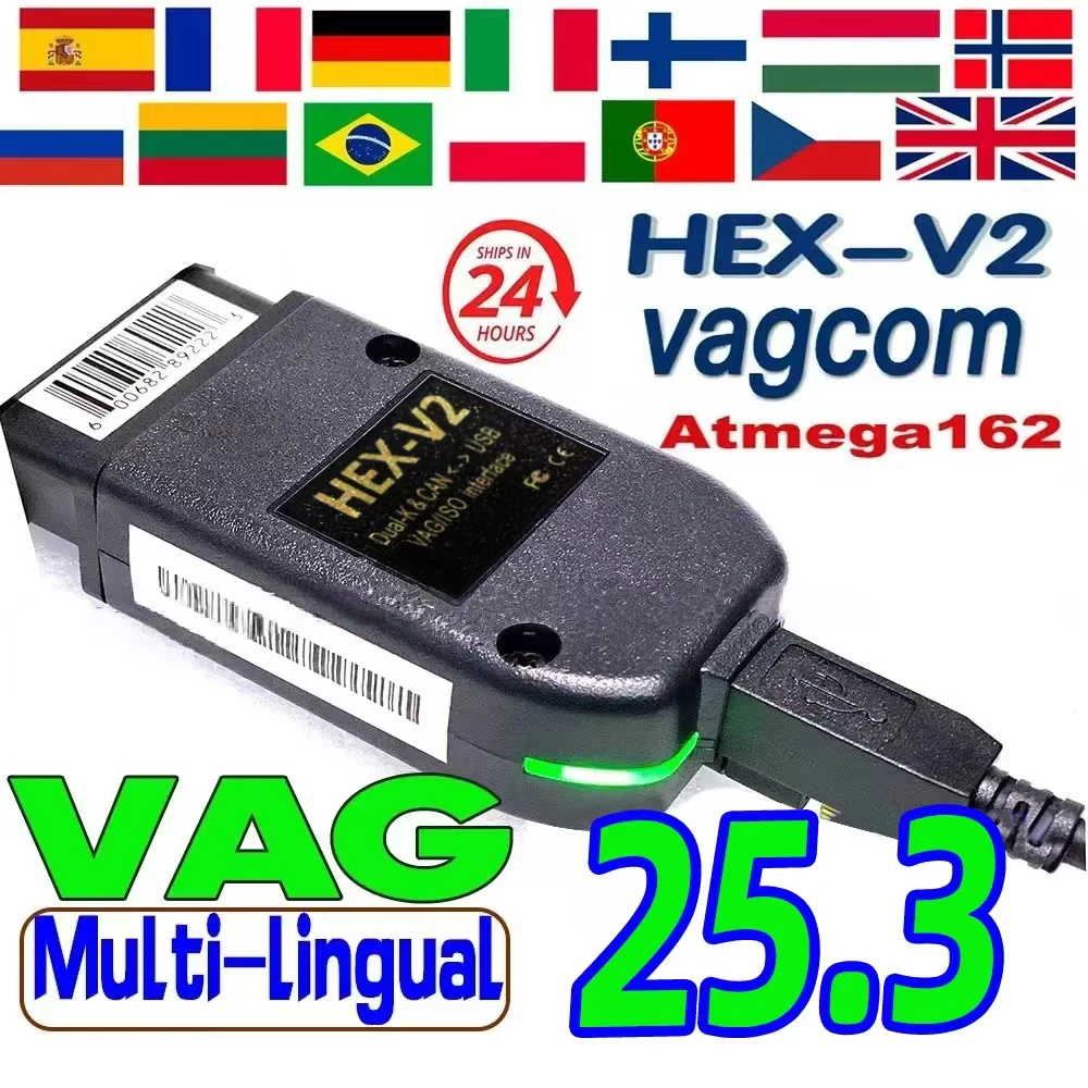 VCDS VAGCOM HEX V2 Diagnostic Scan Tool for VW, Audi, Skoda, Seat - Full Version 25.3 Multi-Language Car Auto Computer Repair thumbnail 1