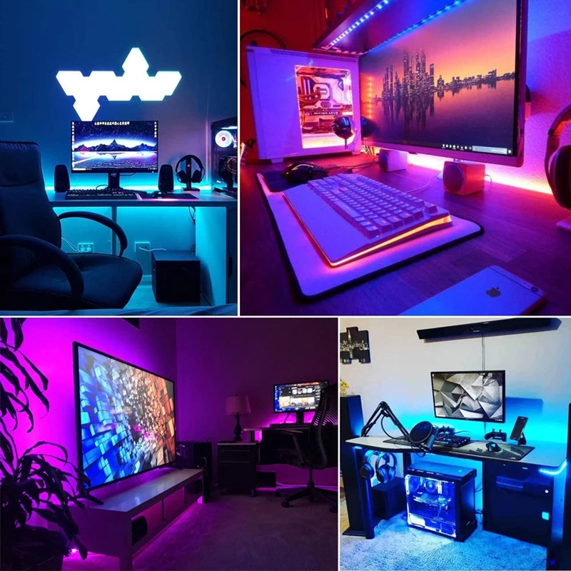 RGB LED Strip Lights for TV Backlight, 5V USB Powered 5050 SMD App Control Flexible Ribbon Tape, 30 LEDs/m for Bedroom, Living Room, Computer Decor thumbnail 6