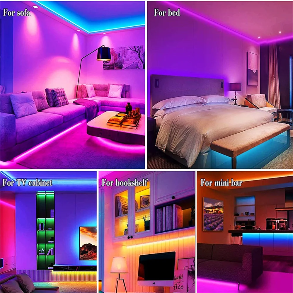 RGB LED Strip Lights for TV Backlight, 5V USB Powered 5050 SMD App Control Flexible Ribbon Tape, 30 LEDs/m for Bedroom, Living Room, Computer Decor showcase 7