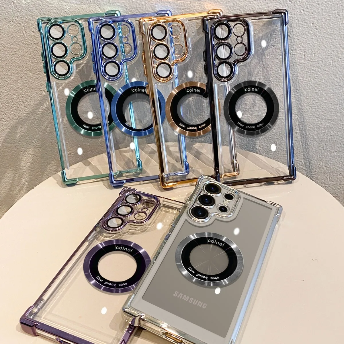 Magsafe Plating Clear Phone Case for Samsung Galaxy S26 S25 S24 S23 Ultra S22 Plus S21 FE A36 A35 A34 A55 A54 A53 - Magnetic Shockproof Protective Cover showcase 6