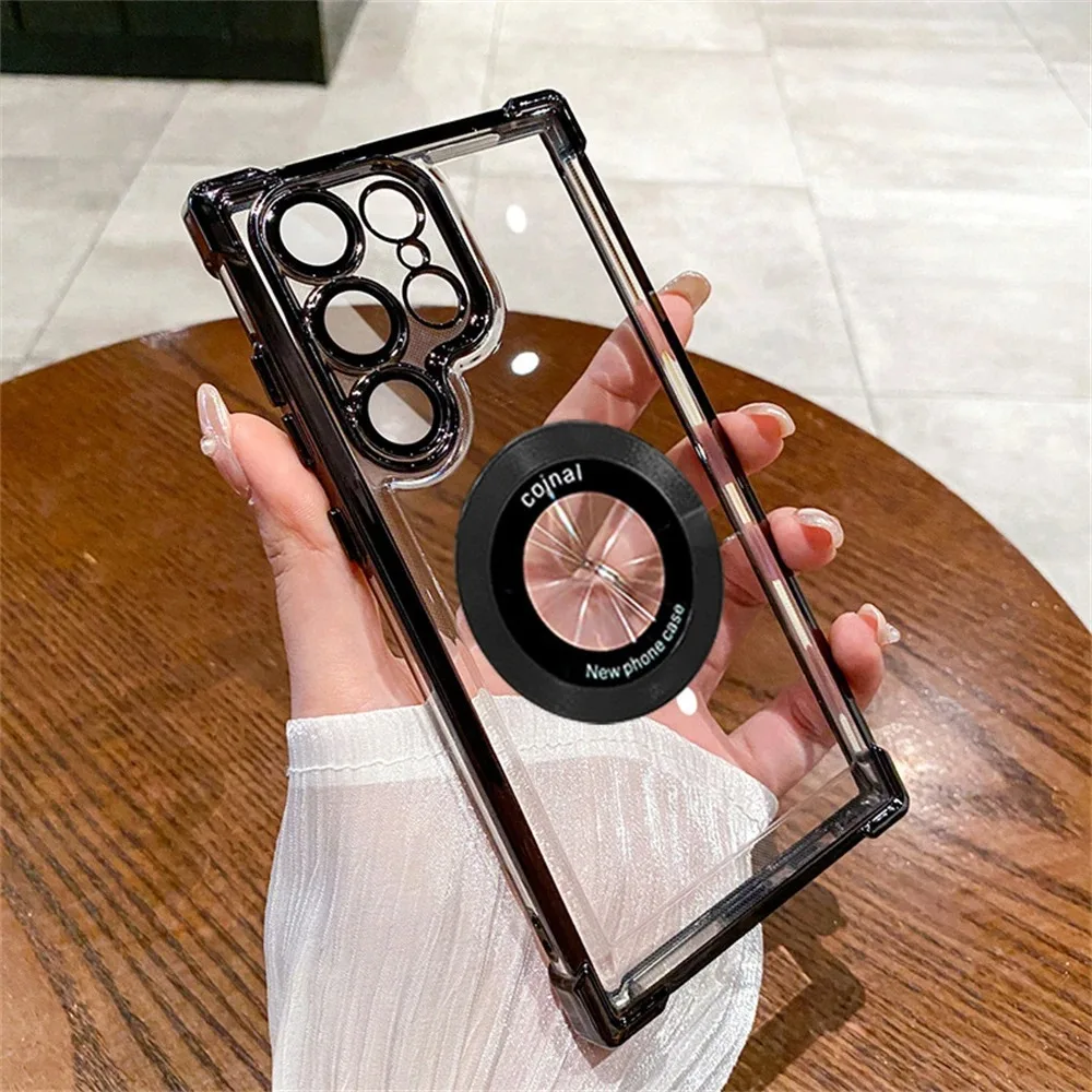 Magsafe Plating Clear Phone Case for Samsung Galaxy S26 S25 S24 S23 Ultra S22 Plus S21 FE A36 A35 A34 A55 A54 A53 - Magnetic Shockproof Protective Cover showcase 15