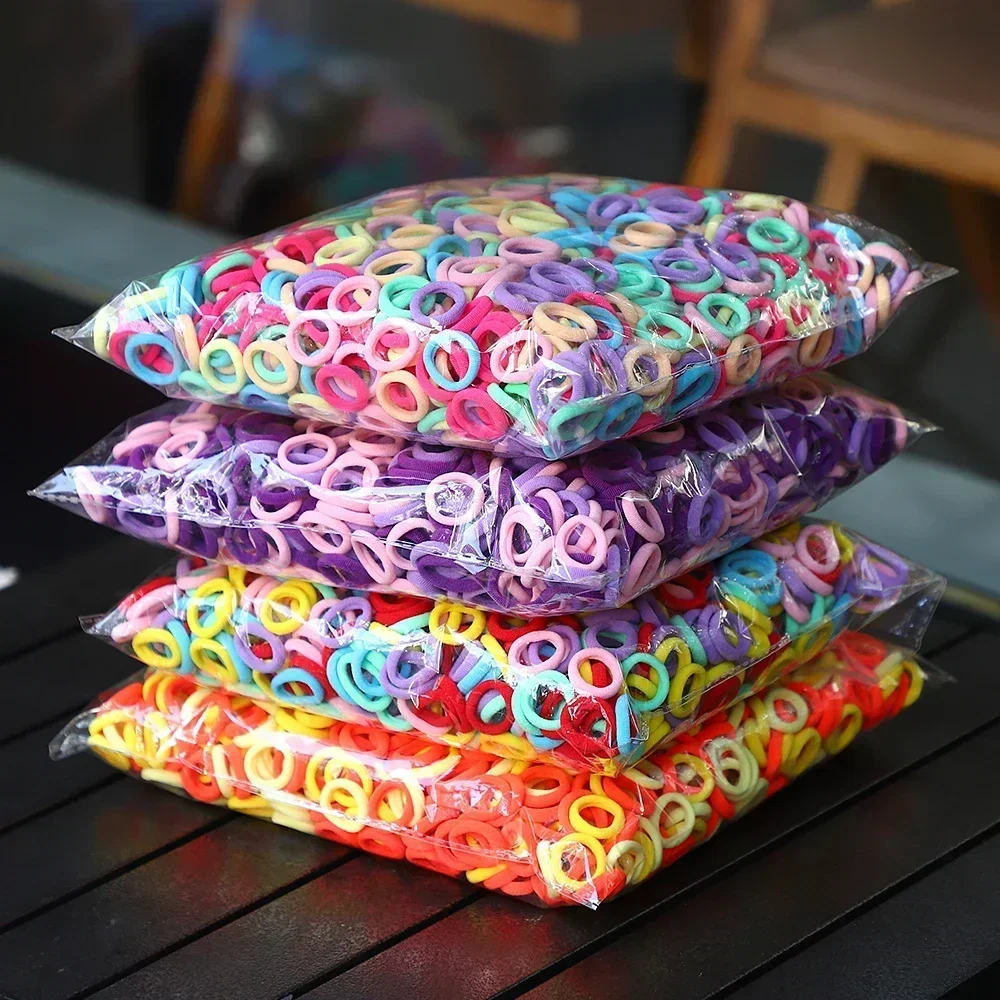 500Pcs Colorful Nylon Elastic Hair Ties for Girls - Secure Ponytail Holder Scrunchie Rubber Bands for Kids Fashion Hair Accessories thumbnail 2