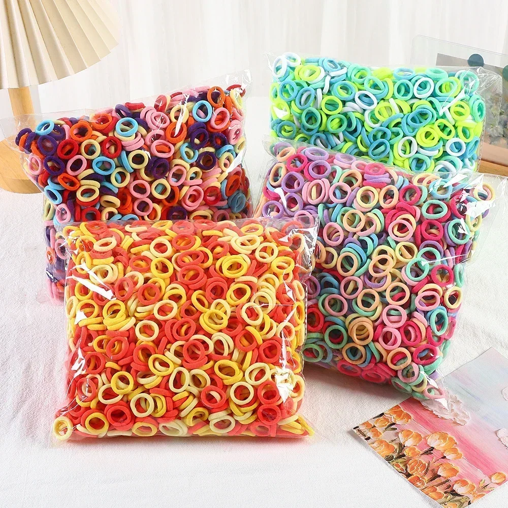 500Pcs Colorful Nylon Elastic Hair Ties for Girls - Secure Ponytail Holder Scrunchie Rubber Bands for Kids Fashion Hair Accessories thumbnail 4