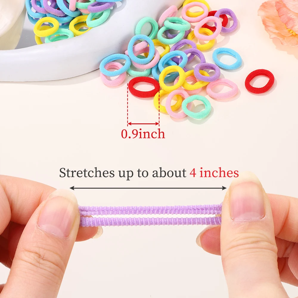 500Pcs Colorful Nylon Elastic Hair Ties for Girls - Secure Ponytail Holder Scrunchie Rubber Bands for Kids Fashion Hair Accessories showcase 6