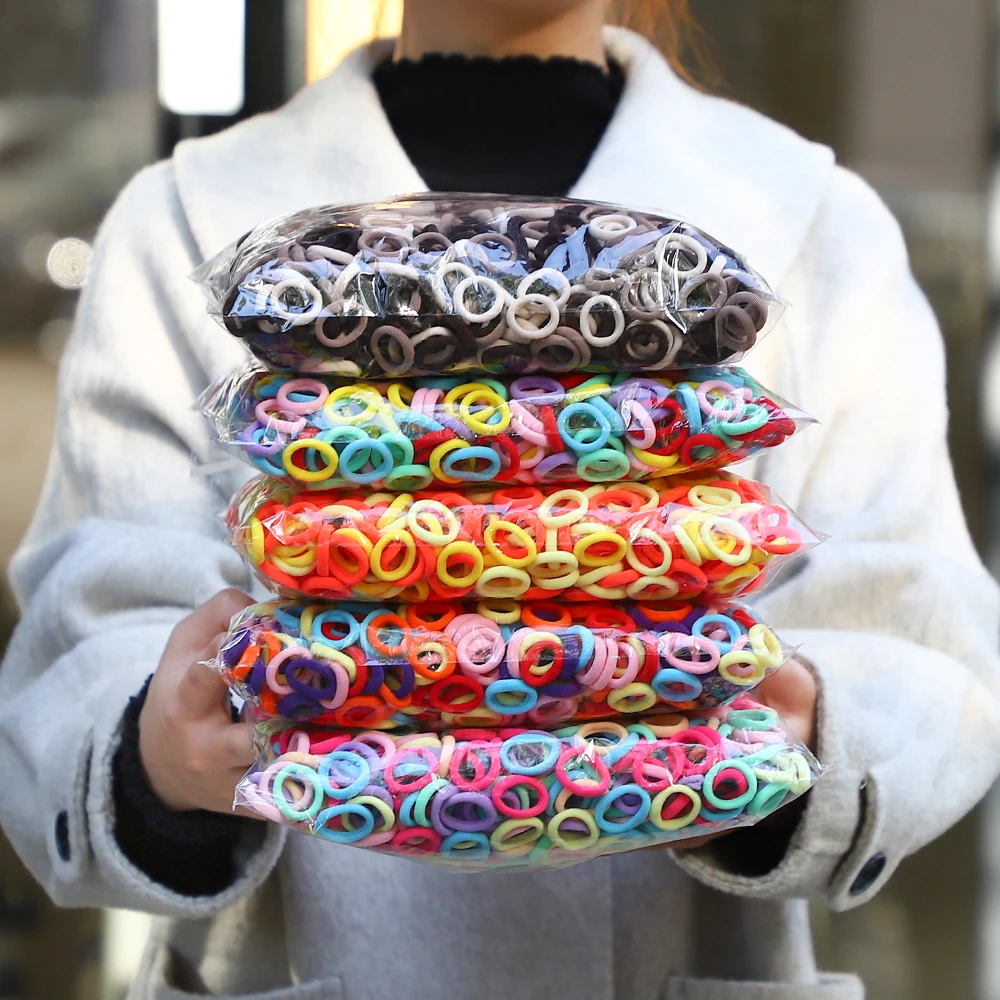500Pcs Colorful Nylon Elastic Hair Ties for Girls - Secure Ponytail Holder Scrunchie Rubber Bands for Kids Fashion Hair Accessories showcase 9