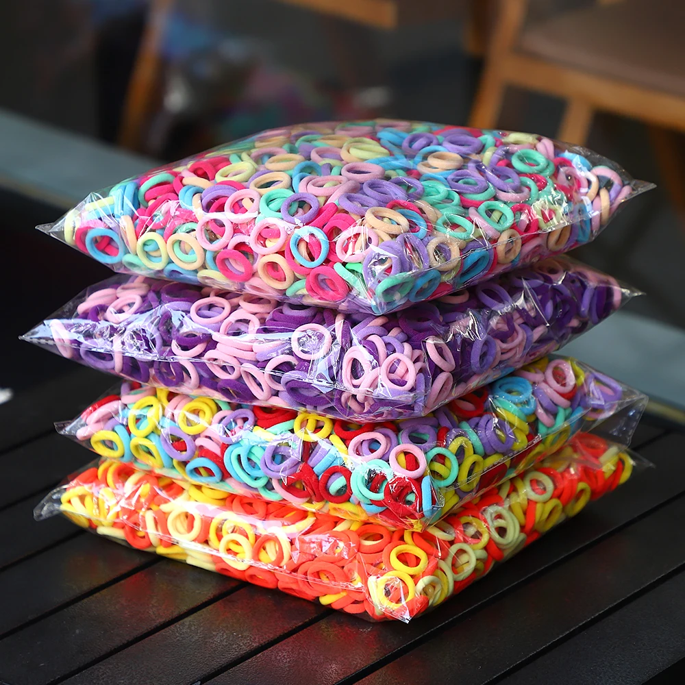 500Pcs Colorful Nylon Elastic Hair Ties for Girls - Secure Ponytail Holder Scrunchie Rubber Bands for Kids Fashion Hair Accessories showcase 8