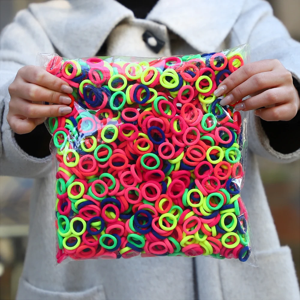 500Pcs Colorful Nylon Elastic Hair Ties for Girls - Secure Ponytail Holder Scrunchie Rubber Bands for Kids Fashion Hair Accessories showcase 13
