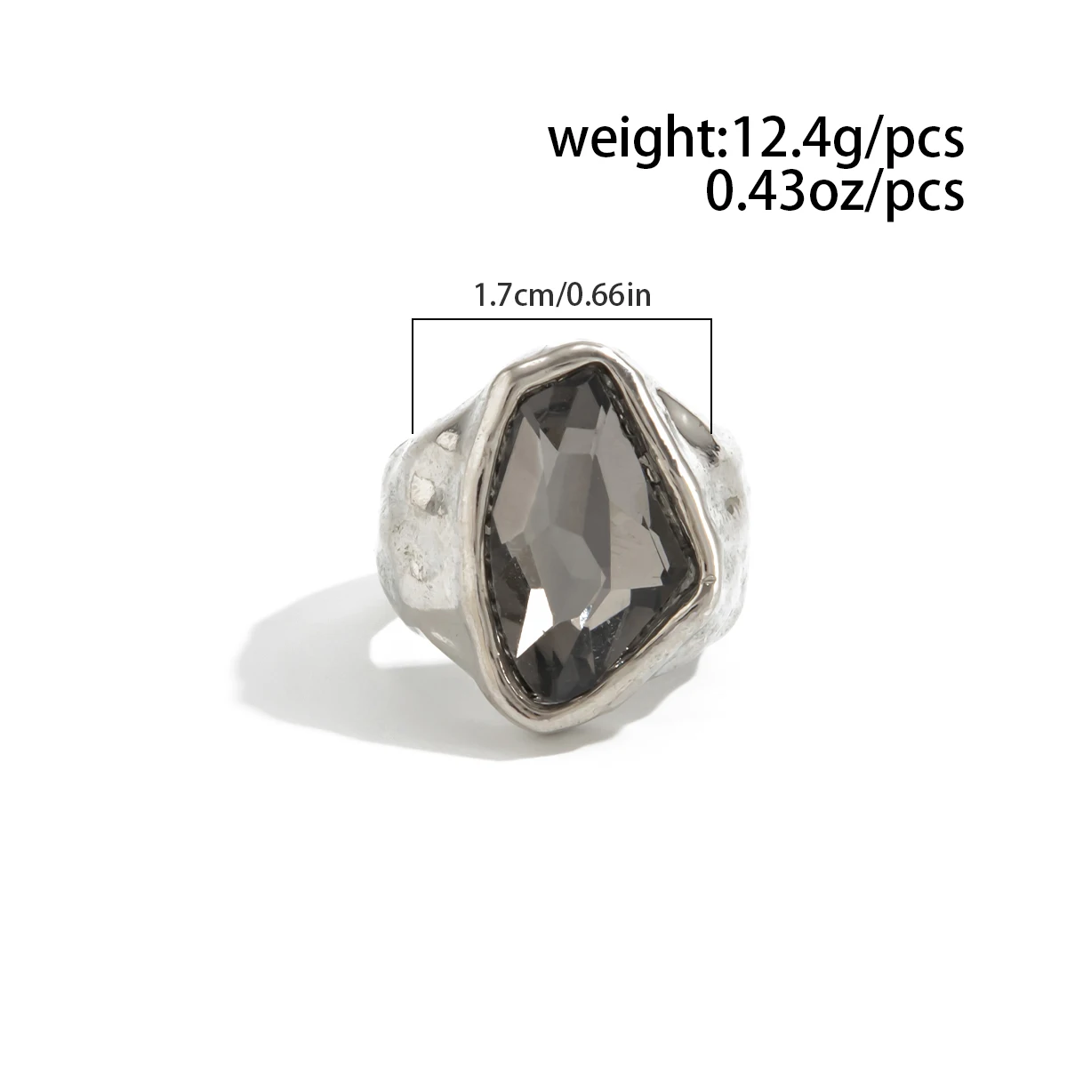 KunJoe Korean Fashion Rhinestone Open Ring for Women - Adjustable Geometric Knuckle Ring, Party Jewelry Gift, Zinc Alloy with Sparkling Rhinestones showcase 2