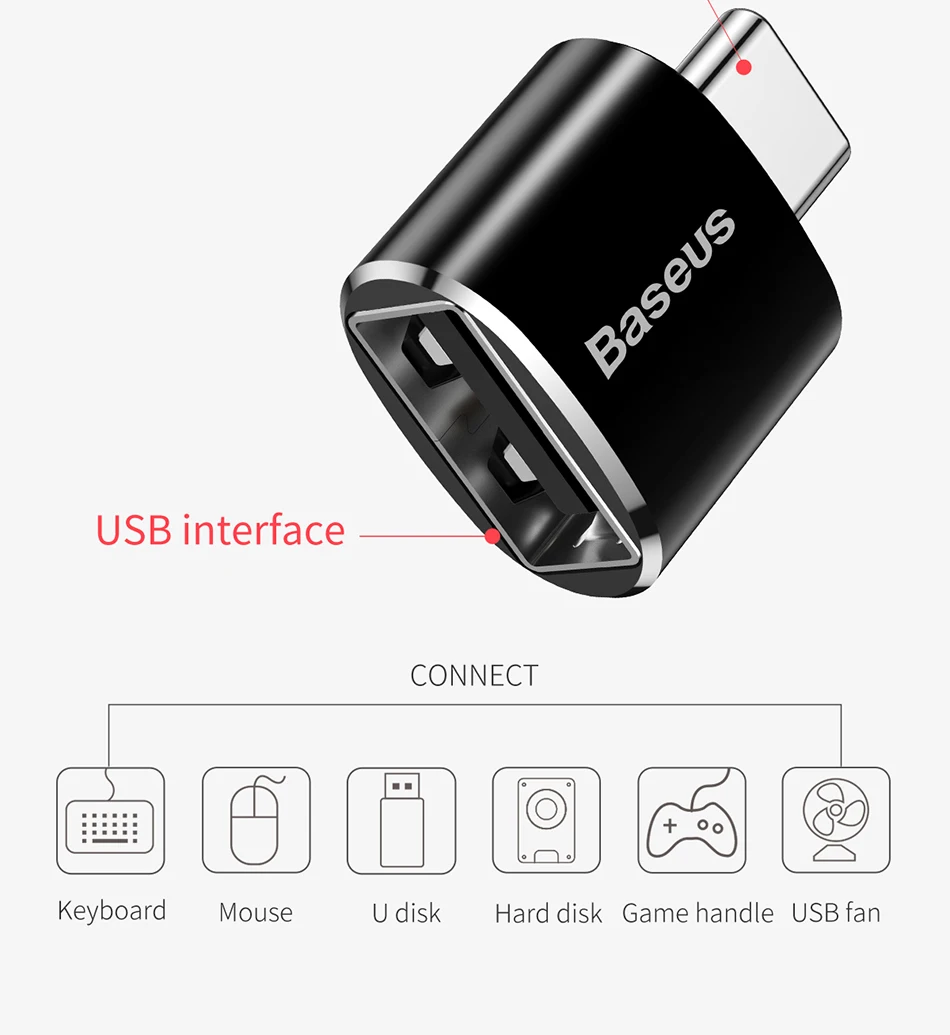 Baseus USB-C OTG Adapter for MacBook & Samsung S20 - USB Male to Type-C Female Converter for Phone & Tablet Data Transfer showcase 3